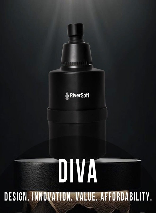 RiverSoft DIVA-01-BL shower filter for hard water with 15 stages | Water Softener for Bathroom (Black, Pack of 1) - Image 3